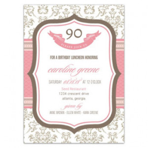 90th Birthday Party on 90th Birthday Invitations French Boutique 90th ...