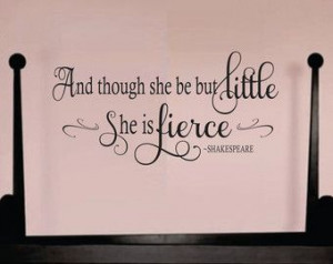 she be but little-Shakespeare Quote Decal, Nursery Wall Decal, Girls ...