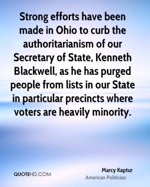 curb the authoritarianism of our Secretary of State, Kenneth Blackwell ...