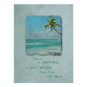 Salt Water Cure Tropical Beach Poster