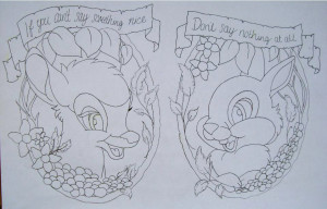 Bambi/Thumper Quote (Unfinished - Outline) by love-life-love-music