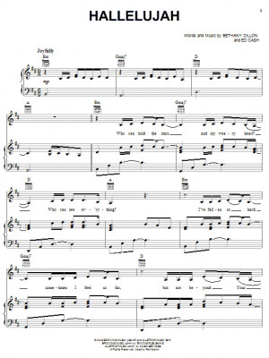 hallelujah piano sheet music free