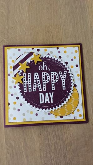 Stampin Up kaart Oh Happy Day Starburst Sayings