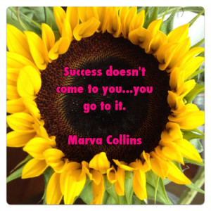 Success doesn't come to you...you go to it. ~ Marva Collins