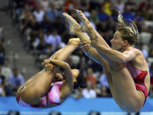 Divers Emilie Heymans and Jennifer Abel claimed bronze in the women ...