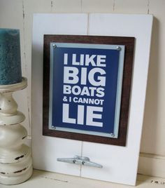 framed wall art print with boat cleat i like big boats and i cannot ...