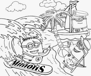 ... surfing water sports beach wear minions love bananas coloring sheets