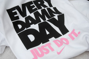 damn day just do it sportswear shirt fitness pink black white nike ...