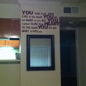 Quote & mirror on wall