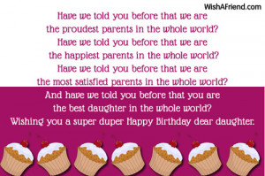 Daughter Birthday Wishes From Parents Quotes