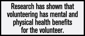 volunteering has mental and physical health benefits for the volunteer