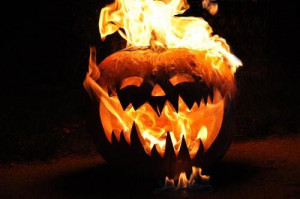 Pumpkin Head on Fire