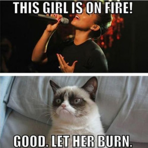 Alicia Keys and Grumpy cat