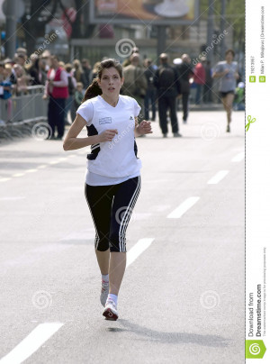 Runner Near The Finish Line Royalty Free Stock Photography Image