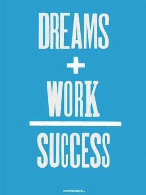 Dreams plus work equal success