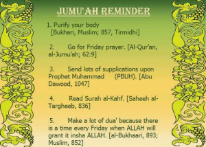 Jumah Reminder. Friday congregational prayer. Islam