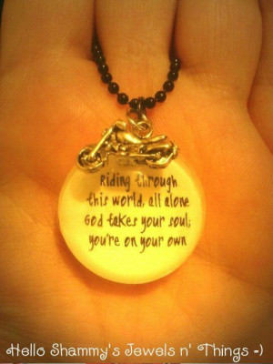 Sons of Anarchy Quote Necklace with Motorcycle Charm 