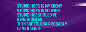Stupid hoe's is my enemy stupid hoe's is so wackstupid hoe should've ...