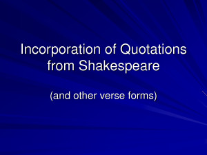 Incorporation of Quotations from Shakespeare by yah17499
