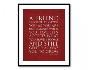 Typography Wall Art - William Shakespeare - Friendship quote - 8 x 10 ...