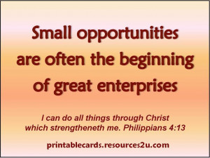 small opportunities