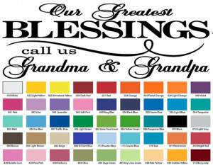 Our Greatest Blessings Call Us Grandma & Grandpa Wall Quote