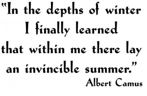 ... invincible summer--Albert Camus Winter Quote by Stirling StoneWorks