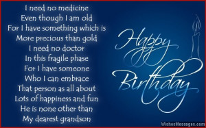 Cute birthday card poem for grandson