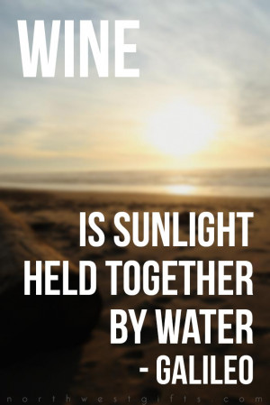 Wine is sunlight held together by water. – Galileo