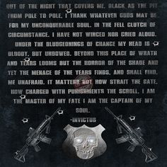 Law enforcement SWAT poster with Invictus quote More
