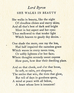 Literature #Lord Byron #She Walks in Beauty #quotes #poetry