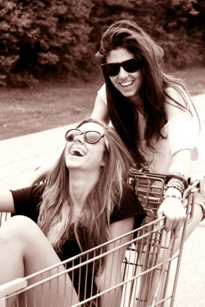 freinds forever, best friend, bff, black and white, blonde, brunette ...
