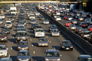 Traffic jam in Los Angeles.