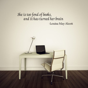 She-is-too-Fond-of-Books-Wall-Decal-Quote-Wall-Sticker-Wall-Quote-Wall ...