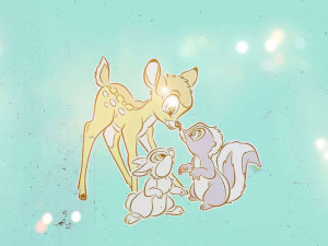 thumper and bambi bambi bunny butterflies deer disney fawn