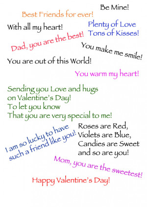 Print some quotes for Valentine’s Day Cards