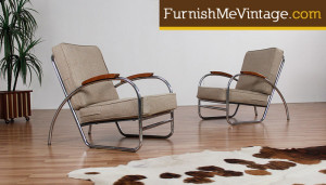 Sold: Pair of Restored Vintage Machine Age Lounge Chairs