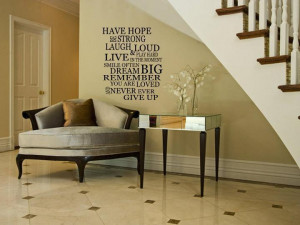 HAVE HOPE Home Vinyl Wall Sticker Decal Words Quote Lettering Stencil ...
