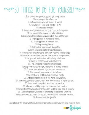 30 things to do for yourself.