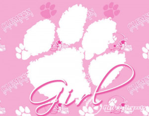 Pink Clemson Tiger Paw Image