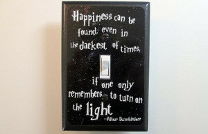 light switch cover with dumbledore quote