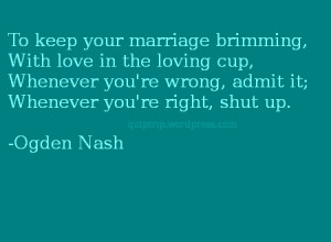 Ogden Nash on marriage