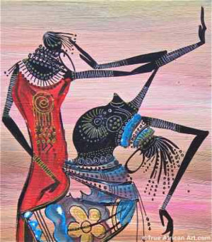 Close up of Bulinya's African artwork