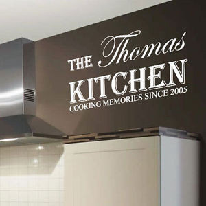 ... Personalized Kitchen Name Art Wall Sticker Quotes, Wall Decals, Words