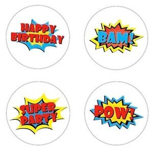 Super-Hero-Inspired-Comic-Book-Sayings-Edible-Cupcake-Toppers ...
