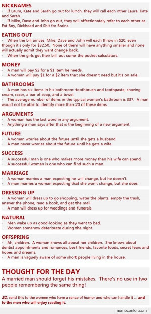 Men Versus Women Funny Quotes #17