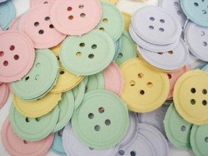 ... mixed pastel button punch die cut cutout scrapbooking embellishments