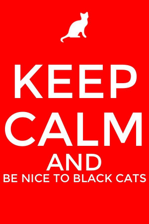 Keep calm and be nice to black cats