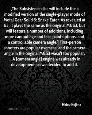 include the a modified version of the single player mode of Metal Gear