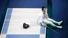 ... epee individual semifinal fencing competition at the ExCel venue at